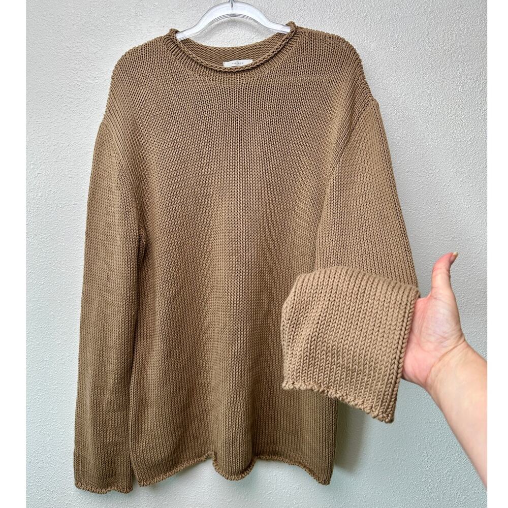 The Row Anteo Knit Sweater Mens Natural Brown Crewneck